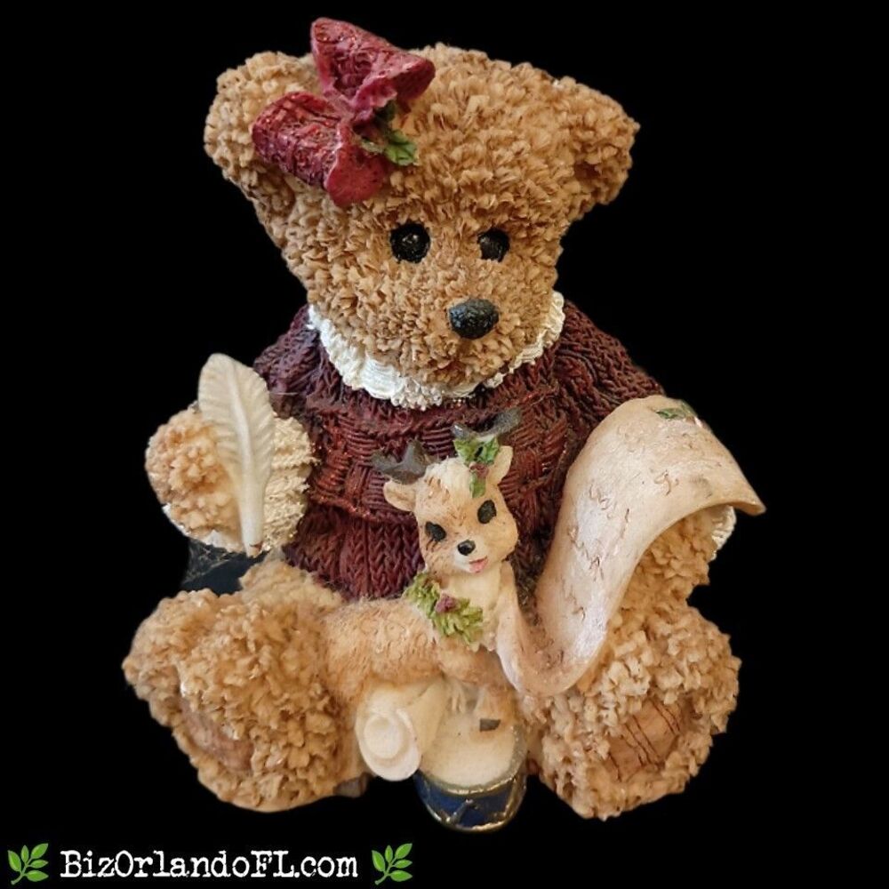 VINTAGE: K's Collection Christmas Bear & Reindeer Resin Figurine Holiday Decor